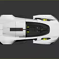 Futuristic White Sports Car With Sleek Design Transparent Roof And Black Wheels