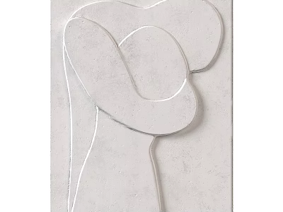 Minimalist Abstract Painting With Flowing Lines Soft Shapes And Light Tones 3d model