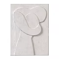 Minimalist Abstract Painting With Flowing Lines Soft Shapes And Light Tones