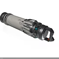 Modern High Tech Cylindrical Weapon With Mechanical Design And Metal Components