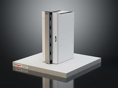 Modern White Desktop PC Tower With Sleek Design On Display Stand 3d model
