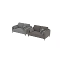 Light Gray Modern Fabric Two-Seater Sofa with Decorative Cushions and Wooden Legs