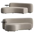 Modern Curved Beige Fabric Sectional Sofa For Comfortable Living Room Design