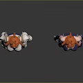 Two Female Characters With Orange Hair In White And Purple Armor And Bodysuit Design
