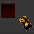 Display Cabinet Shelf Displaying Open Red Velvet Lined Box And Mona Lisa Print Box