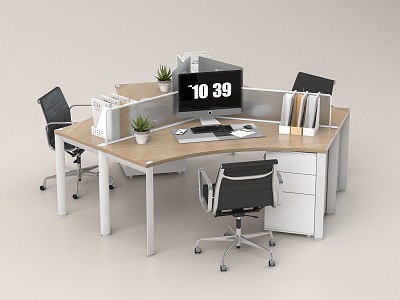 Office desk and chair combination 3d model