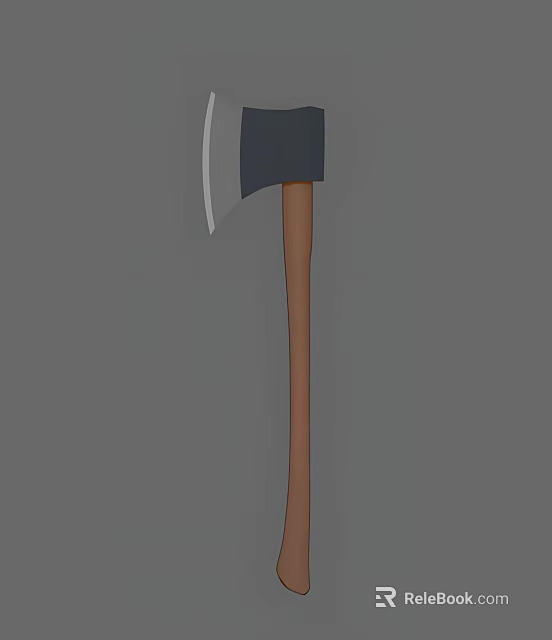 Practical Household Axe With Sharp Metal Blade And Wooden Handle For Daily Use 3d model 