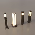 Four Different Designed Outdoor Post Lights for Garden Landscape Illumination with Modern Style