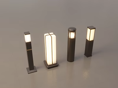 Modern Chinese Landscape Lamp Lawn Lamp Garden Lamp Outdoor Lamp Combination 3d model