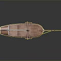 Wooden Model Ship With White Hull Brown Deck Wooden Mast And White Sail Design