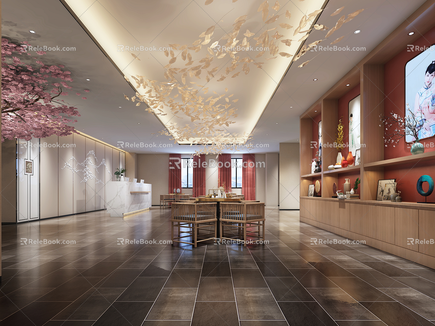 New Chinese Hall Studio Hall 3d model