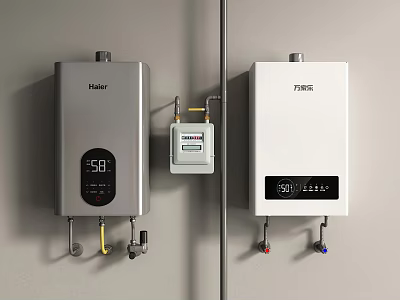 Water Heater Gas Meter Gas Water Heater 3d model