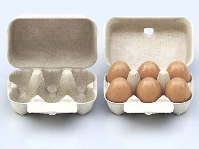 Egg egg box egg holder pulp egg box egg tray packaging box 3d model