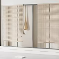 Modern venetian blinds venetian blinds floor-to-ceiling windows 3d model