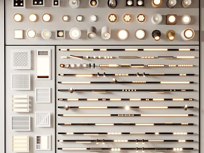 Various Types of Modern Downlights and Spotlights for Home Interior Lighting 3d model