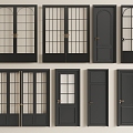 French Single Door Swing Door 3d model