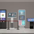 Modern Commercial Equipment Featuring Interactive Touchscreen Kiosks Digital Displays And Terminals 3d model
