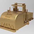 Industrial Material Handling Equipment Golden Forklift With Control Panel And Wheels