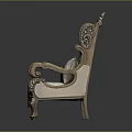Single Sofa With Carved Golden Accents Striped Fabric And Button Tufted Back