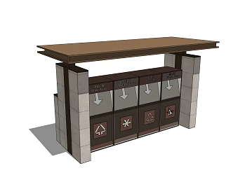 Modern trash can garbage sorting station garbage bin garbage room sorting bin 3d model