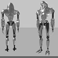 Smart Robotic Machines With Silver Metallic Body And Different Design Structures 3d model
