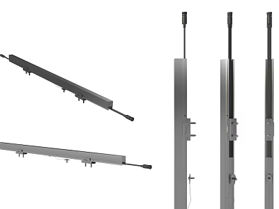 Modern Outdoor Lights with Adjustable Height and Durable Metal Construction 3d model