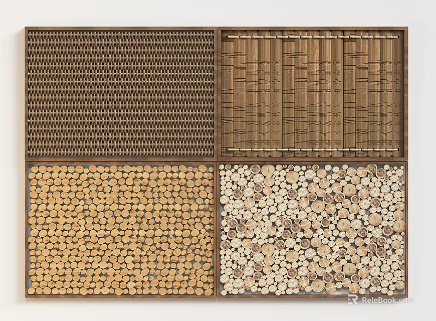 Elegant Decorative Wooden Wall Panels Featuring Various Natural Wood Textures And Patterns 3d model 