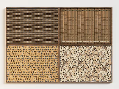 Elegant Decorative Wooden Wall Panels Featuring Various Natural Wood Textures And Patterns 3d model