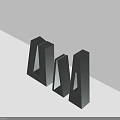 Minimalist Black Geometric Abstract Sculpture Decorative Ornament Set with Various Heights and Shapes