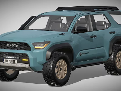 Toyota SUV With Roof Rack And Off Road Tires 3d model