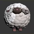 Cute Sheep Plush Toy With White Wool Dark Face And Waving Hand