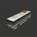 Red And White City Bus With Red Roof Section Body Stripes And Side Windows