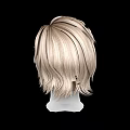 Game and Movie Character White Head Model With Blonde Short Hair Against Black Background