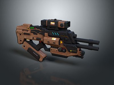 Modern sci-fi rifle sci-fi sniper rifle laser pulse gun pulse gun 3d model