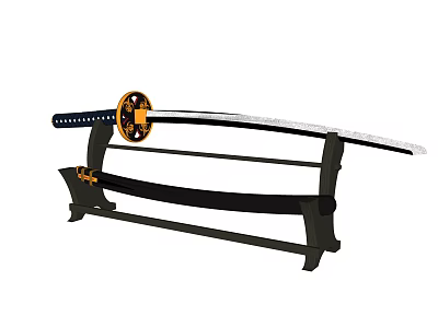 Japanese-style samurai sword 3d model