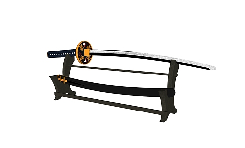 Japanese-style samurai sword 3d model