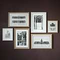 Architectural Landscape Painting Featuring Domed Building In Framed Wall Art For Home Decor