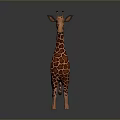Cartoon Style Giraffe Game Movie Character 3D Model With Spotted Pattern Long Neck Standing Pose
