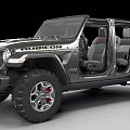 Jeep Rubicon Convertible With Open Doors And Interior Seats Off Road Tires