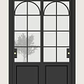 Black Framed Glass Doors With Arched Top Frosted Glass And Gold Handles