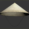 Natural Bamboo Woven Conical Hat With Adjustable Strap For Daily Use 3d model