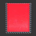 Red And White Standing Machine With Roofed Top And Front Control Panel