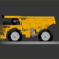Yellow Large Dump Truck For Heavy Duty Construction With Ladder And Railings