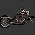 Classic Cruiser Motorcycle With Chrome Engine Black Leather Seat And Spoke Wheels