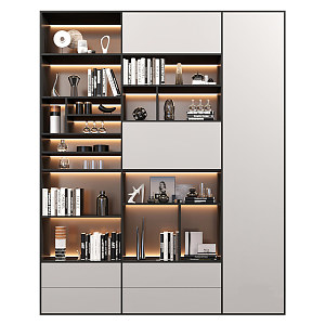 Modern Decorative Cabinet Bookcase Locker Book Ornaments Decorations 3d model