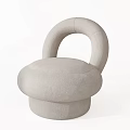 Two Gray Upholstered Accent Chairs With Rounded Design Modern Minimalist Style 3d model
