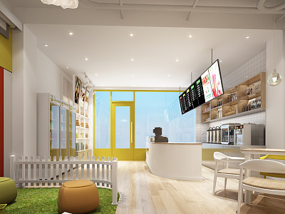 Modern Milk Tea Shop model