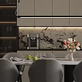 Modern Beige Leisure Chair in Living Room with Sofa Natural View and Window Blinds
