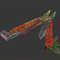 Red Multi Tool Weapon Featuring Pliers Blades and Red Metal Construction Design