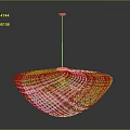 Modern Woven Bowl Shaped Pendant Light With Intricate Grid Pattern And Warm Glow